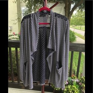 Lightweight Blue & White drape cardigan